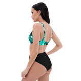 Teal Leaf high-waisted bikini